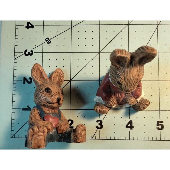 Bunny Courting Couple Figurines Easter Heart Love Wedding Anniversary - Picture 5 of 9